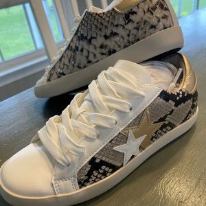 Snake Skin/Gold Star Sneakers
